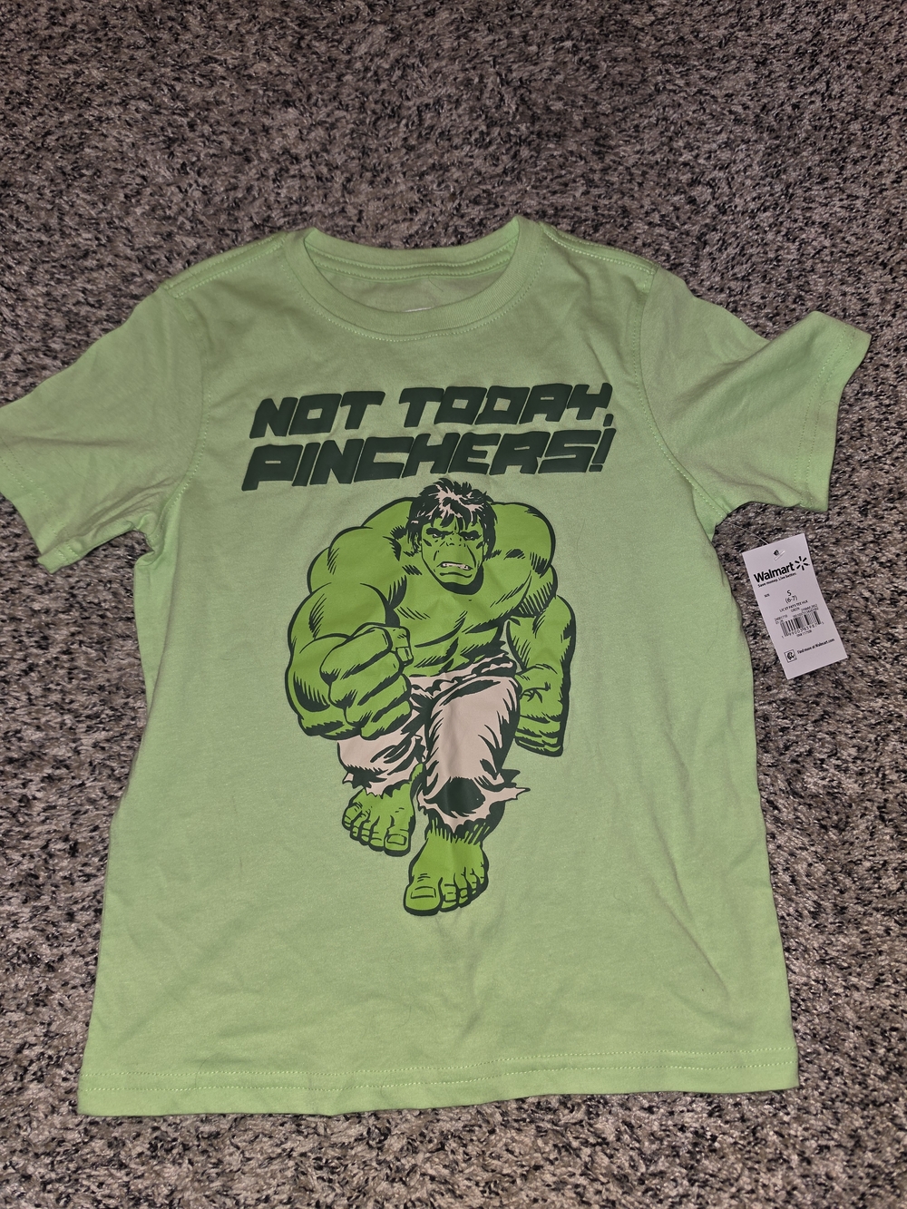 Marvel The Incredible Hulk 'Not Today, Pinchers!' Green Short Sleeve Tee